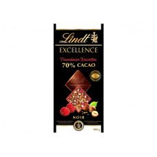 LINDT EXCELLENCE FRAMBOISE NOISETTES 70% COCOA 100G