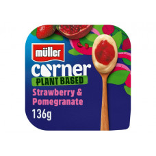 MULLER PLANT BASED CORNER STRAWBERRY AND POMEGRANATE YOGURT 136G