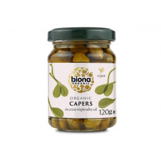 BIONA CAPERS IN EXTRA VIRGIN OLIVE OIL ORGANIC 120G